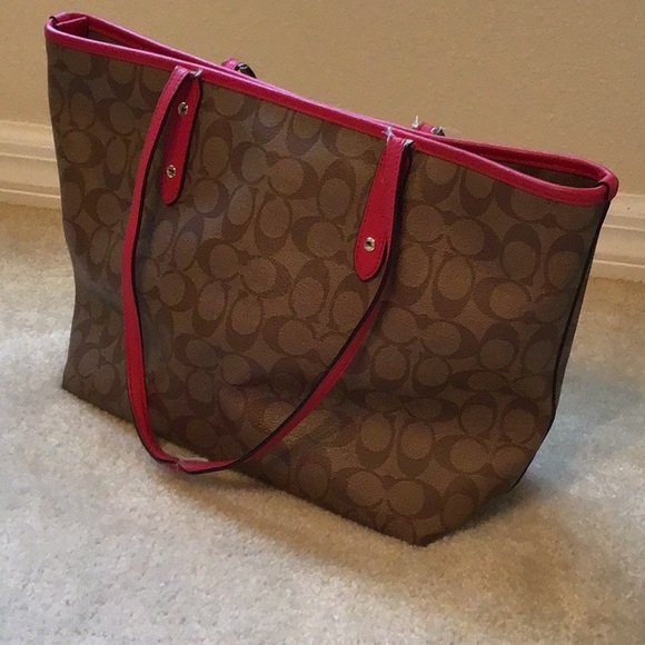 Coach City Tote, Tan/Brown/Pink - Picture 7 of 15